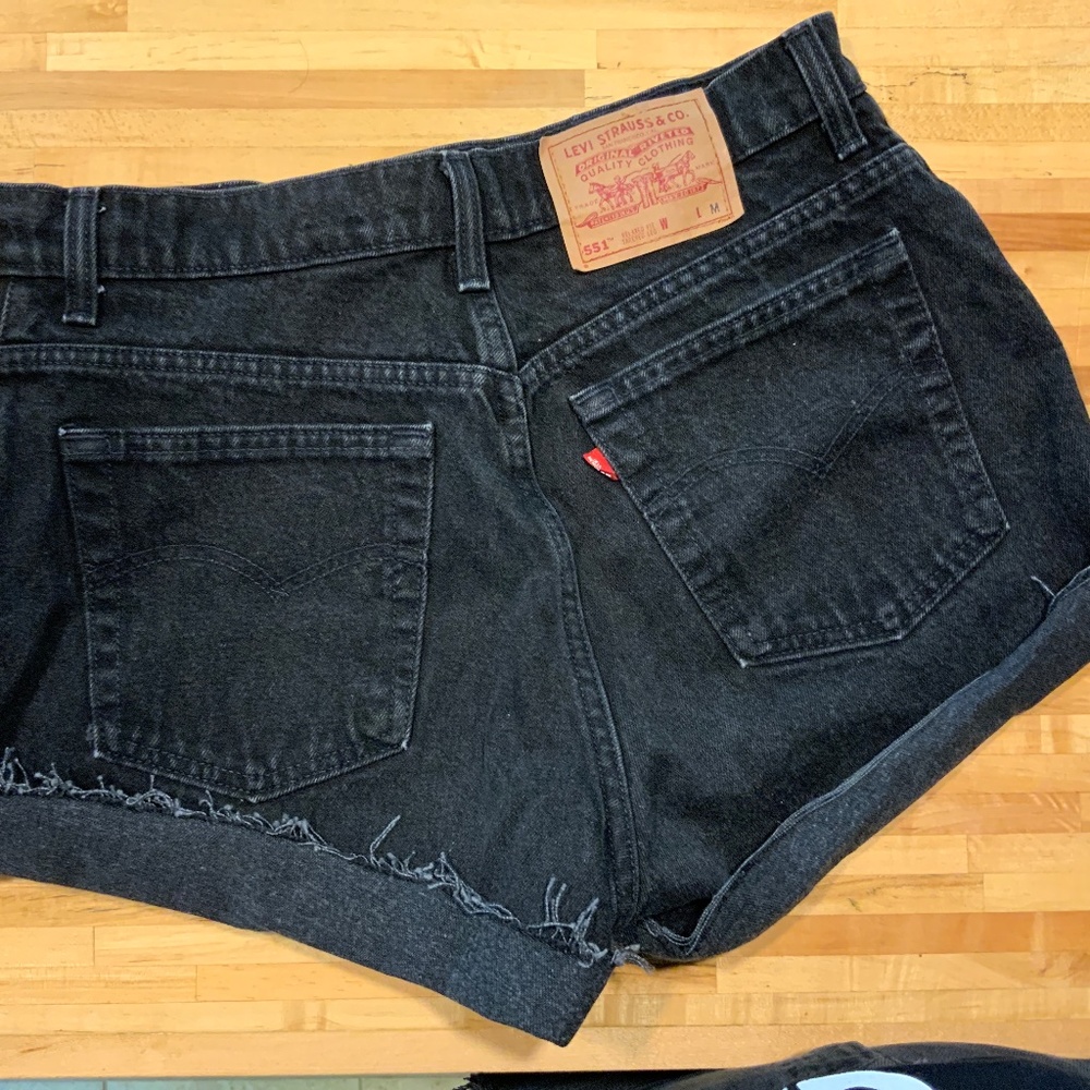 Black Vintage Levi Shorts (high waisted, cuffed)